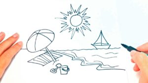 dibujo playa para colorear - Catálogo de los 10 mejores
